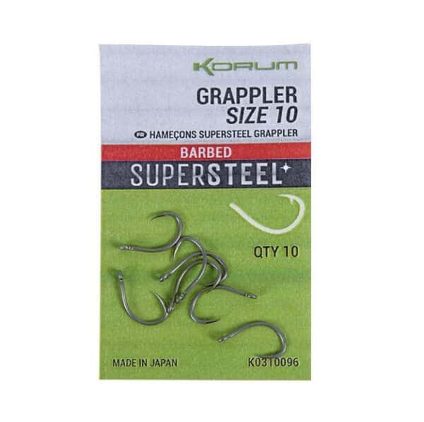 Korum Supersteel Grappler Barbed Hooks (K0310094-98)