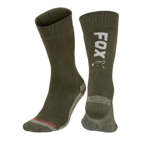 FOX COLLECTION GREEN & SILVER THERMOLITE LONG SOCKS