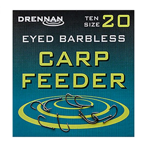 Drennan Eyed Barbless Carp Feeder Hooks (HEBFD008-020)
