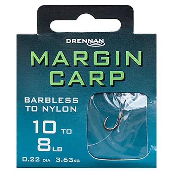 Drennan Margin Carp Hooks To Nylon 20CM (HNMCPB008-016)