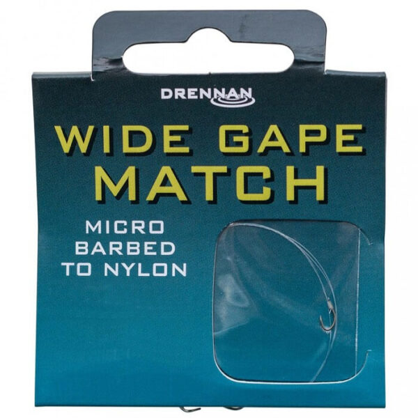 Drennan Wide Gape Match Hooks To Nylon 35CM (HNWGMM016-022)