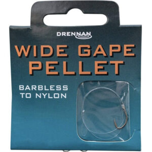 Drennan Wide Gape Pellet Hooks to Nylon 20CM (HNWGPB010-018)