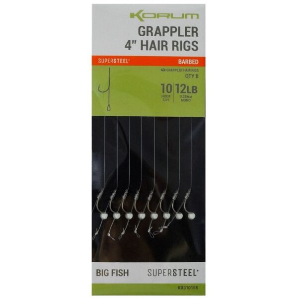 Korum Grappler Hair Rigs Barbed 10CM (K0310154-57) - Image 3
