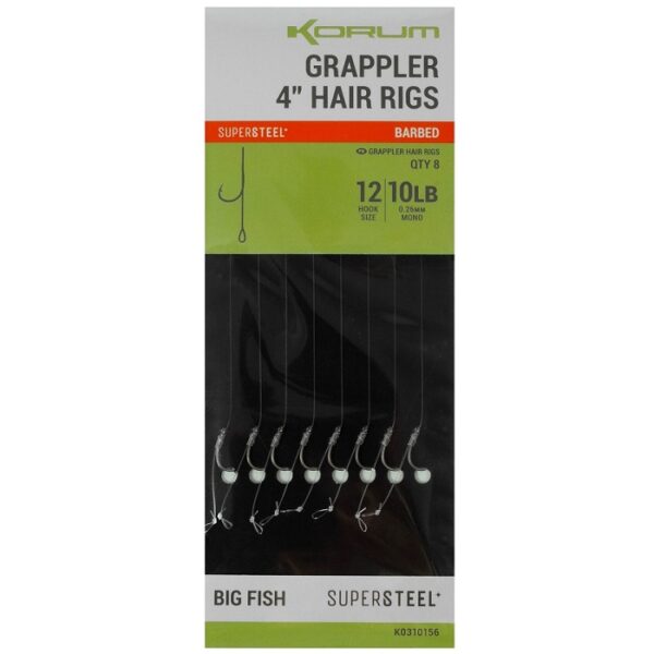 Korum Grappler Hair Rigs Barbed 10CM (K0310154-57) - Image 4