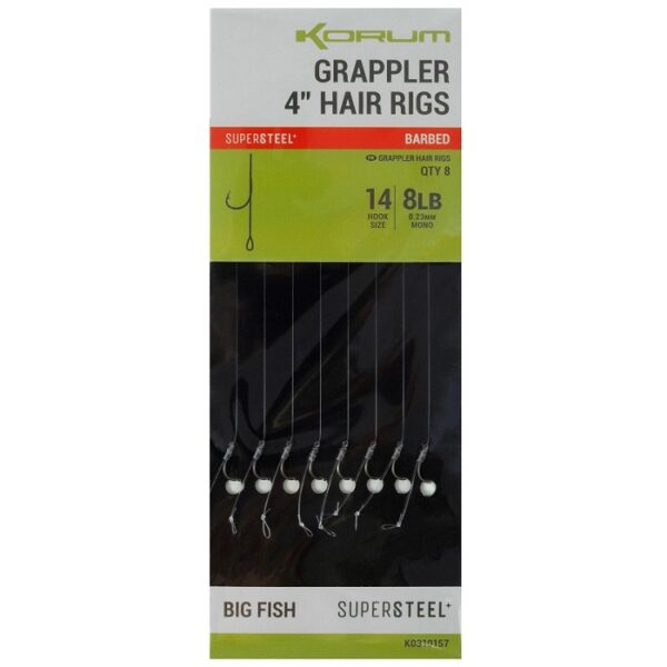Korum Grappler Hair Rigs Barbed 10CM (K0310154-57) - Image 5