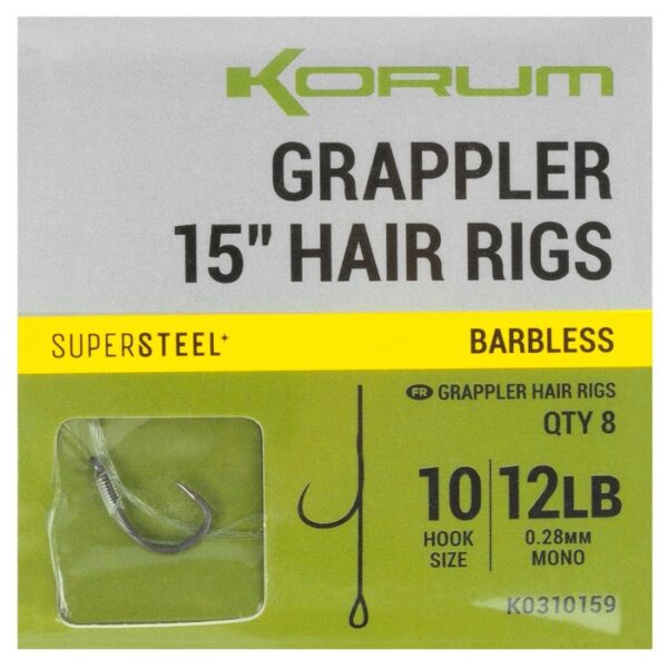 Korum Grappler Hair Rigs Barbless 38CM (K0310158-61) - Image 3