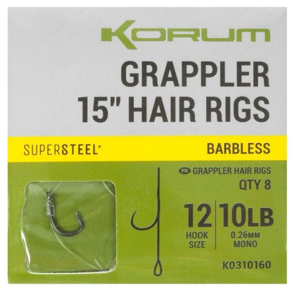Korum Grappler Hair Rigs Barbless 38CM (K0310158-61) - Image 4
