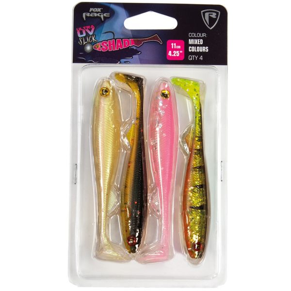 Fox Rage Slick Shad UV Mixed Colour Pack 13CM