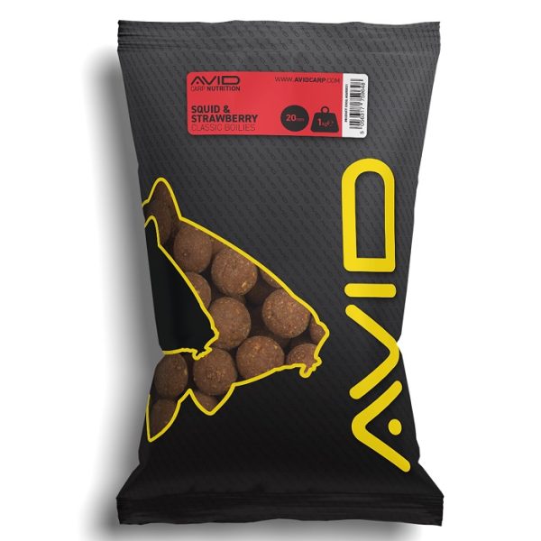 Avid Carp Squid & Strawberry Boilies 1kg 20mm