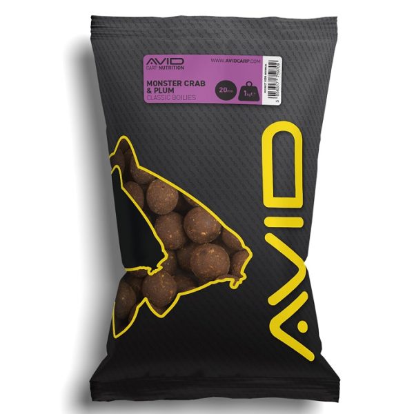 Avid Carp Monster Crab & Plum Boilies 1kg 20mm