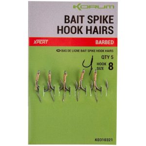Korum Bait Spike Hook Hairs Barbed (K0310321-24)