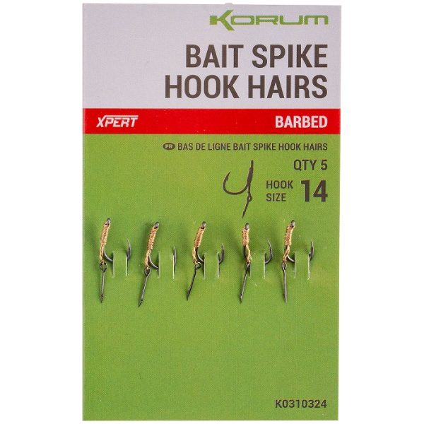 Korum Bait Spike Hook Hairs Barbed (K0310321-24) - Image 5